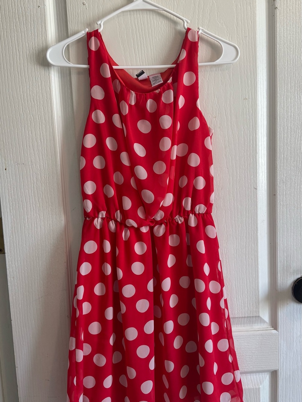 love on a hanger Red and White Polka Dot Asymmetrical Dress